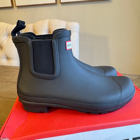 HUNTER Women's Original Chelsea Boots Size 10 Pull On Waterproof Rain Black EXC - Picture 2 of 14